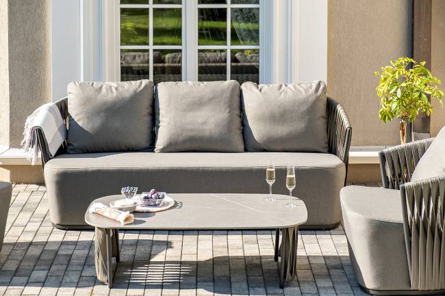 "Флоренция" лаунж-зона из искусственного ротанга, цвет графит (К)