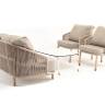 "Верона" лаунж-зона 5-местная плетеная из роупа (веревки), каркас алюминиевый белый, роуп бежевый