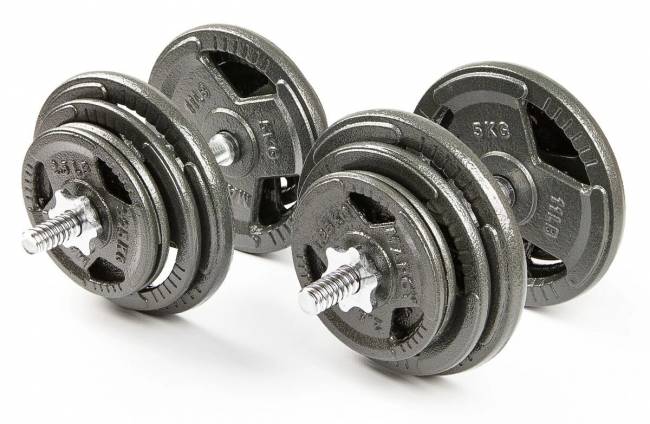 Набор гантелей с железной ручкой "HAMMERTONE", AS 2x21,5 кг