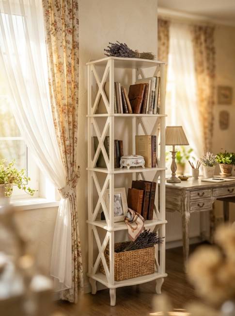 Этажерка-стеллаж Джульетта 4 уровня, дуб шампань Л