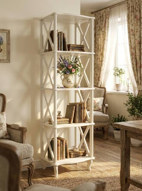 Этажерка-стеллаж Джульетта 4 уровня, дуб шампань Л