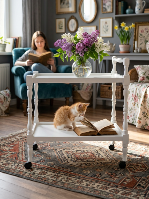 Стол сервировочный Бридж белый