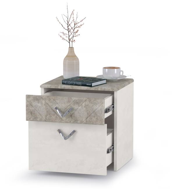 Тумба прикроватная Амели Моби 13.78 цвет шёлковый камень/бетон чикаго беж