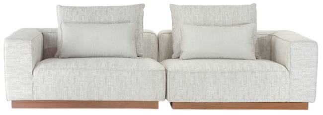 Диван модульный с подушками Don тик, бежевый 2600х1100х620 мм