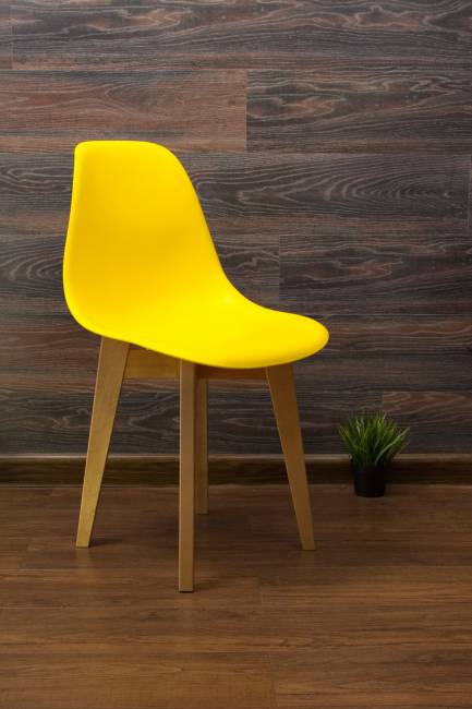 Стол Монте К 100 натур со стульями Сашш натур жёлтый