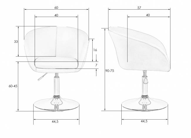 Кресло дизайнерское DOBRIN EDISON, кремовый