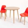 Стол Монте К 100 натур со стульями Сашш натур красный