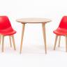 Стол Монте К 100 натур со стульями Сашш натур красный