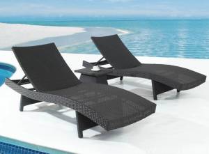 Лежак "Ланта", из искусственного ротанга, коричневый, черный Лежак "Ланта", из искусственного ротанга, коричневый, черный