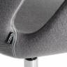 Кресло дизайнерское DOBRIN SWAN, серая ткань AF7, алюминиевое основание
