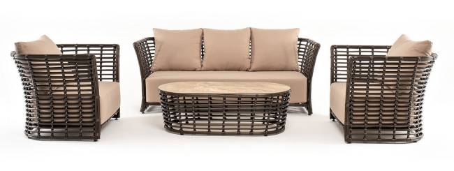 "Валенсия" лаунж-зона из искусственного ротанга, цвет бронзовый