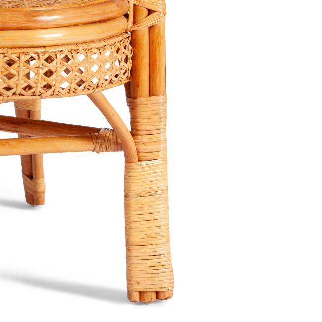 Комплект террасный Пеланги/Pelangi (стол со стеклом + 2 кресла) /с подушками/ ротанг, кресло 65х65х77см, стол диаметр 64х61см, медовый Honey (мед) ротанг