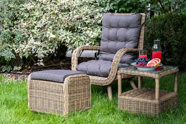 "Толедо" кресло плетеное с подушками, цвет соломенный