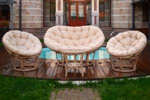 ТЕРРАСНЫЙ КОМПЛЕКТ Mamasan + Papasan + Стол (Бамбук) ТЕРРАСНЫЙ КОМПЛЕКТ Mamasan + Papasan + Стол (Бамбук)