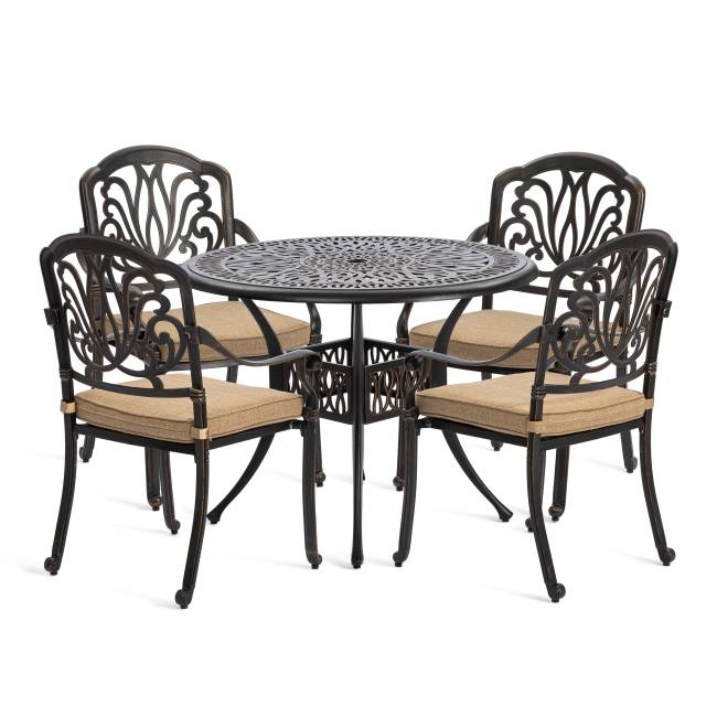 Комплект Secret de Maison Квартет/Quartet (стол+4 стула) алюминиевый сплав, бронзовый бронза/bronze алюминиевый сплав