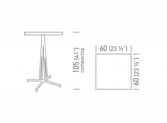 Cтол барный Bristol 600х600х1050 мм