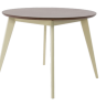 Стол обеденный круглый Сканди К90, слоновая кость/орех