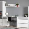 Стол компьютерный с верхней полкой и комодом Торонто цвет белый шагрень/стальной серый
