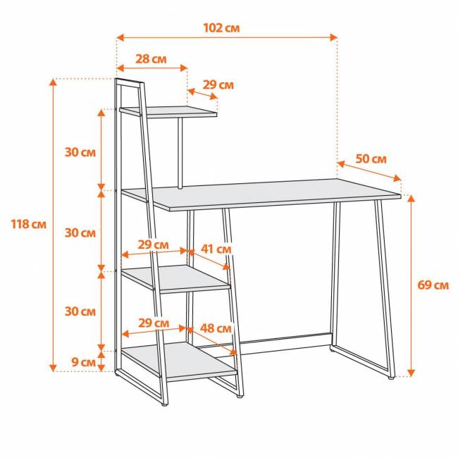 Стол Вд-16/Wd-16 burnt/обгоревшее дерево burnt