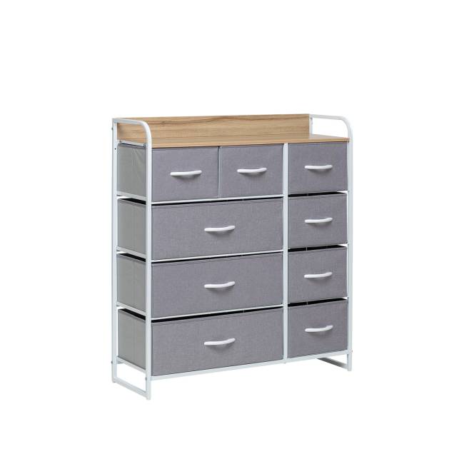 Комод Leset Ноа 9 ящиков Белый Светло-серый
