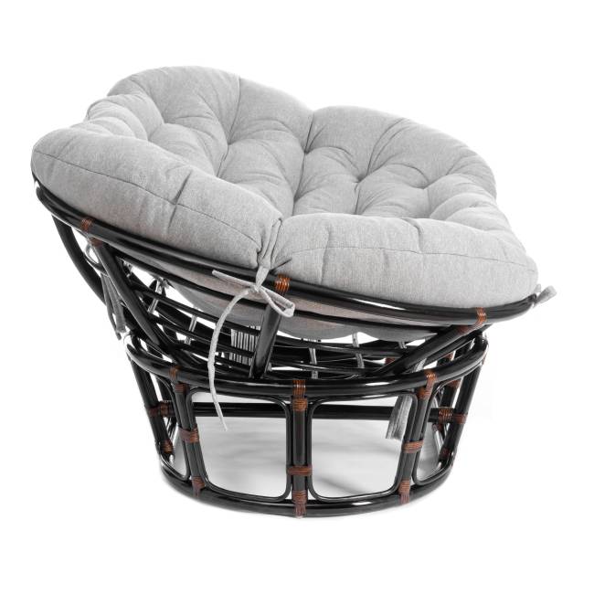 Диван Мамасан/Mamasan (23/02 W) /с подушкой/ 169х102х80см, античный черно-коричневый, матрац 182х119см, ткань серо-бежевая 3м 16/2 Antique brown