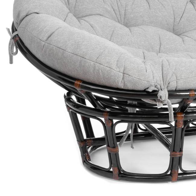 Диван Мамасан/Mamasan (23/02 W) /с подушкой/ 169х102х80см, античный черно-коричневый, матрац 182х119см, ткань серо-бежевая 3м 16/2 Antique brown