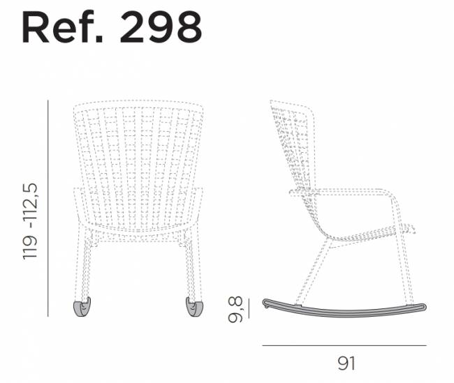Комплект полозьев для кресла-качалки Kit Folio Rocking табак 910х97х98 мм