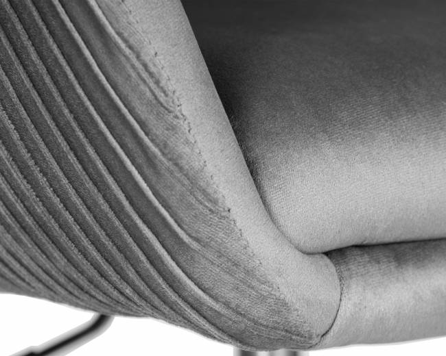 Кресло дизайнерское DOBRIN EDISON, серый велюр (1922-19)