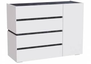 Комод Атлон белый / бетон темный