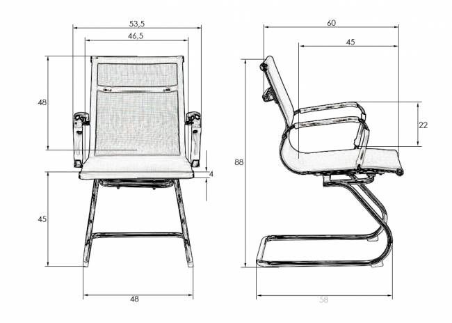 Офисное кресло для посетителей DOBRIN CODY MESH, черный