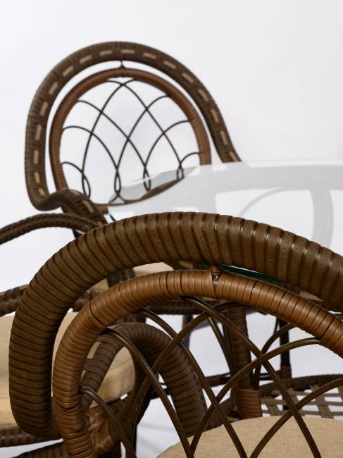 Комплект из искусственного ротанга Java (Ява)-6 (цвет: Орех)