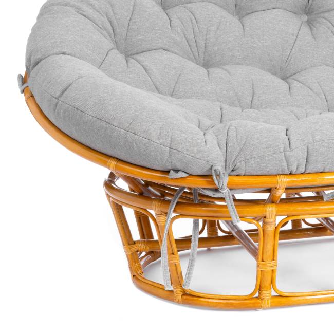 Диван Мамасан/Mamasan (23/02 W) /с подушкой/ 169х102х80см, пекан орех, матрац 182х119см, ткань серо-бежевая 3м 16/2 Pecan (орех)