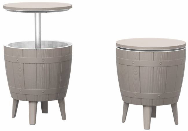 Стол пластиковый мини-бар Nova Cool Bar тортора, белый, тортора Ø485х575/821 мм