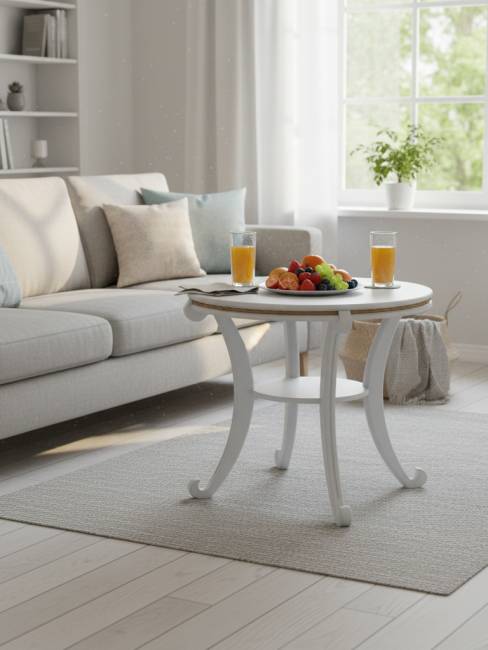 Стол журнальный Глория М молочный дуб Л