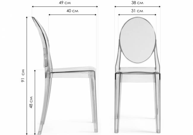 Пластиковый стул Victoria clear gray