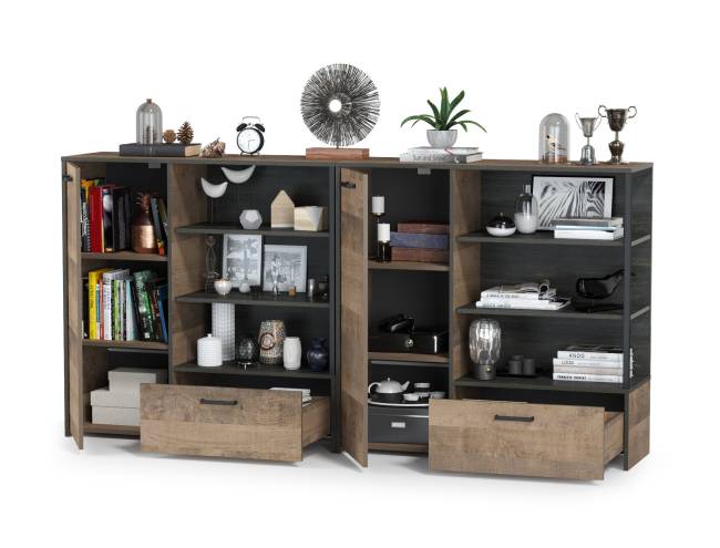 Два комода с дверкой и ящиком Трувор цвет дуб гранж песочный/интра