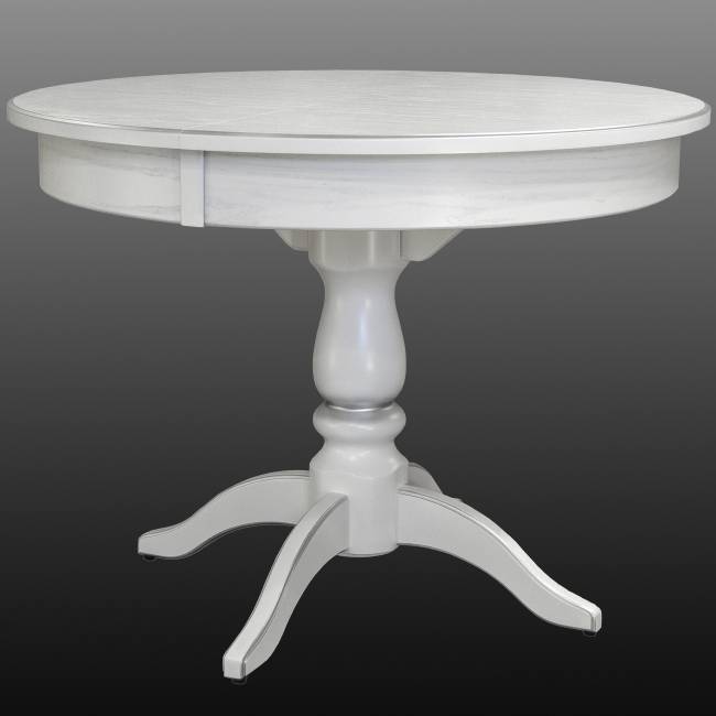 Стол обеденный Моро 04 раздвижной белый/серебро 100/140*100