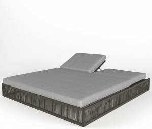 Лежак "Канцлер", 2-х местный, из искусственного ротанга, коричневый, серый, темно-серый Лежак "Канцлер", 2-х местный, из искусственного ротанга, коричневый, серый, темно-серый