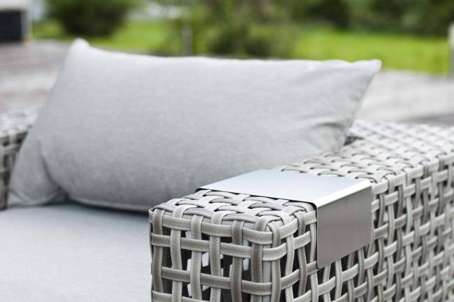 "Тито" лаунж-зона из искусственного ротанга, цвет серый (К)