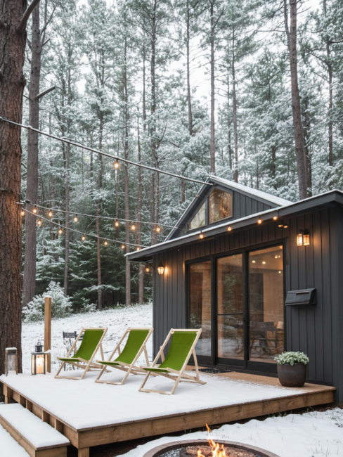 Шезлонг ткань зелёный