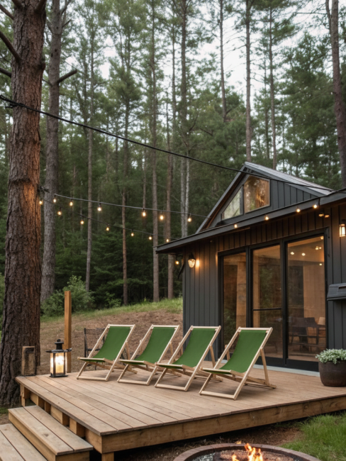 Шезлонг ткань зелёный