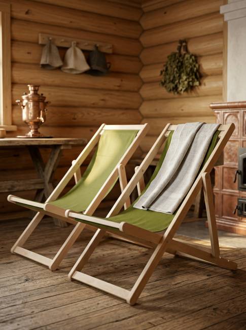 Шезлонг ткань зелёный