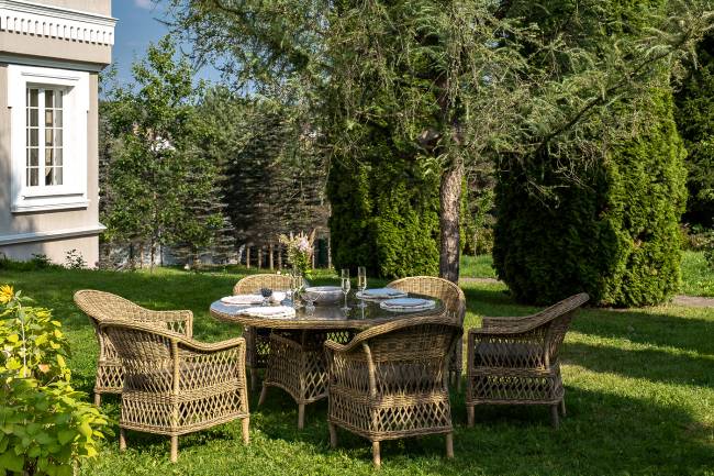 "Эспрессо - 150 S" обеденная группа плетеная, цвет соломенный