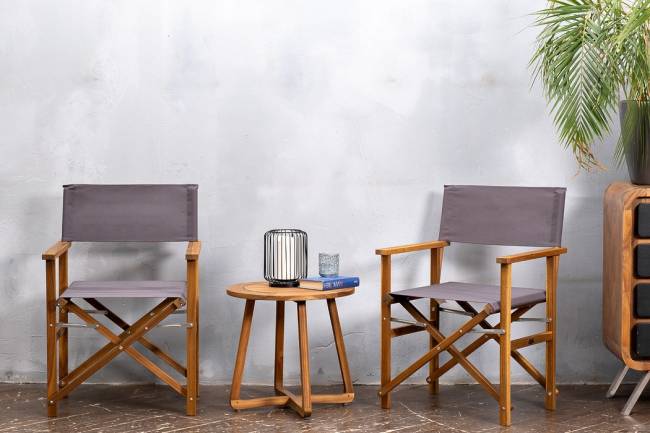 Кофейный комплект из акации DIRECTOR темно-серый  Joygarden