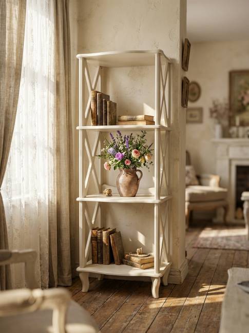 Этажерка-стеллаж Джульетта 3 уровня, дуб шампань Л