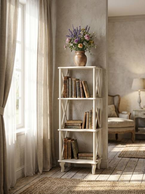 Этажерка-стеллаж Джульетта 3 уровня, дуб шампань Л