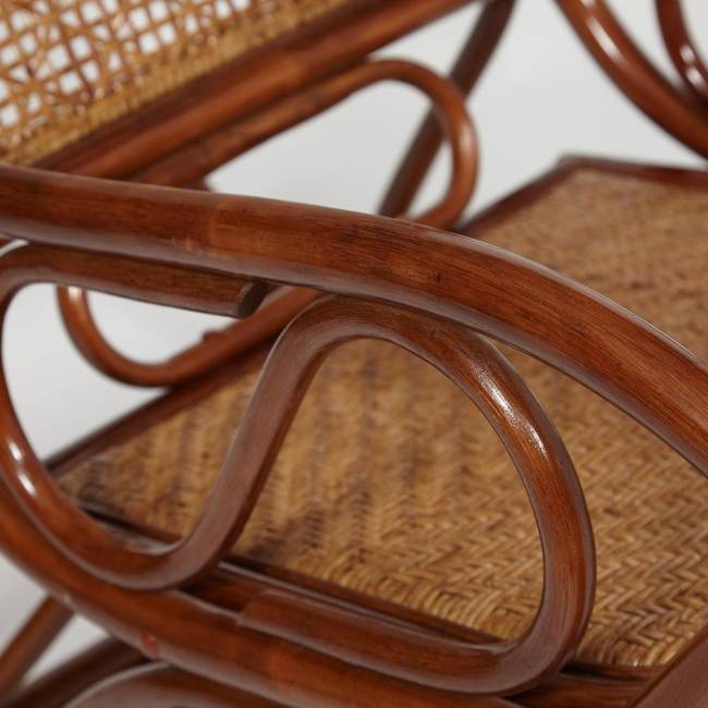 Кресло-качалка Милано/Milano (разборная) /без подушки/ натуральный ротанг, 58х136х103см, пекан орех Pecan (орех) ротанг top quality