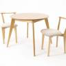 Стол Сканди К 90 натур со стульями Франк натур велюр бежевый