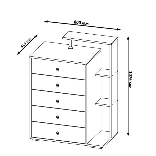 Комод Камелия цвет дуб сонома