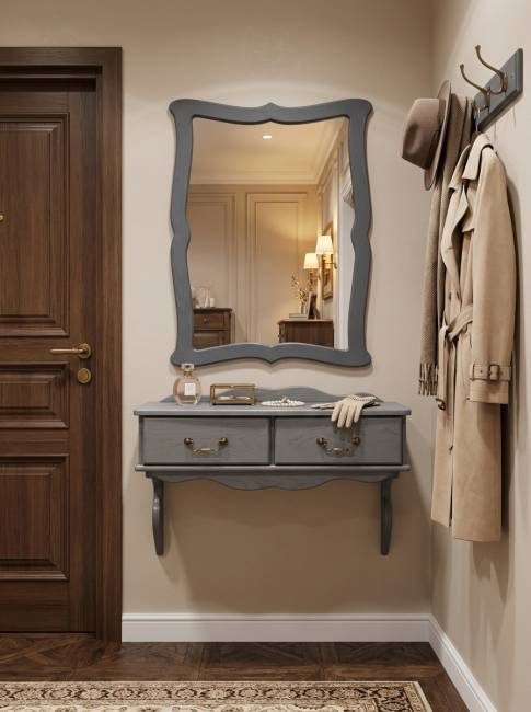 Зеркало навесное Берже 23 серый графит 97 см х 67 см